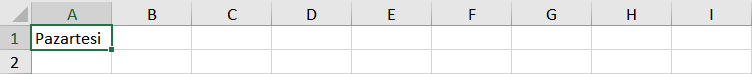 Excel günleri otomatik doldurma