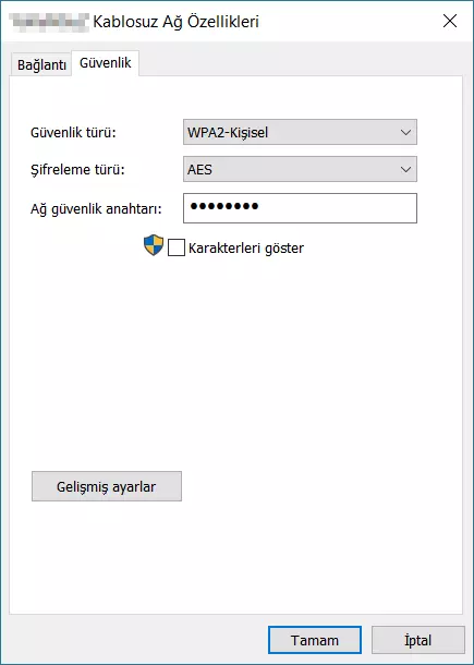 Windows 10 - WiFi şifresi öğrenme
